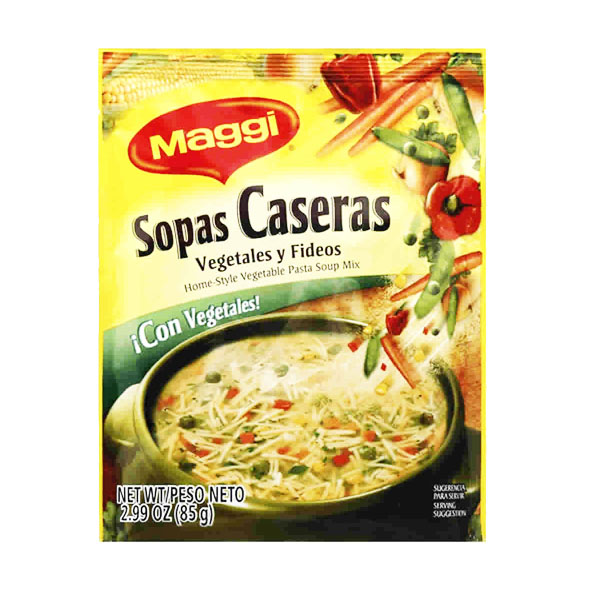 Sopa vegetales y fideos, 85 g