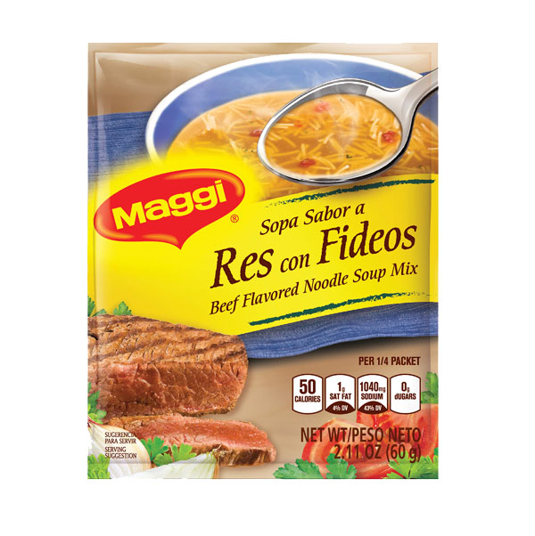 Sopa de res con fideos, Maggi