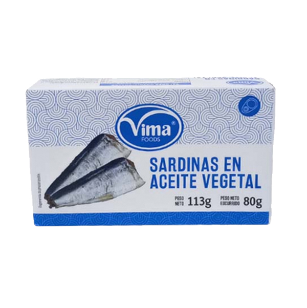 Sardinas en Aceite Vegetal VIMA, 113 g