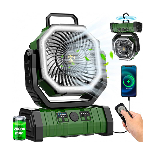 Ventilador Recargable Multifuncional, 20 Ah