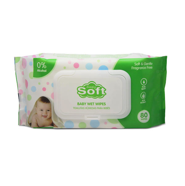 Toall. húm. Simply Soft, 80 u