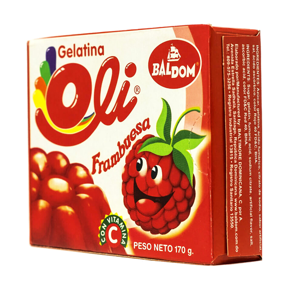 Gelatina sabor a Frambuesa Oli, 85 g